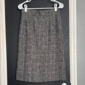Talbots Houndstooth Wool Blend Pencil Skirt Office Winter Knee-Length Size: 4